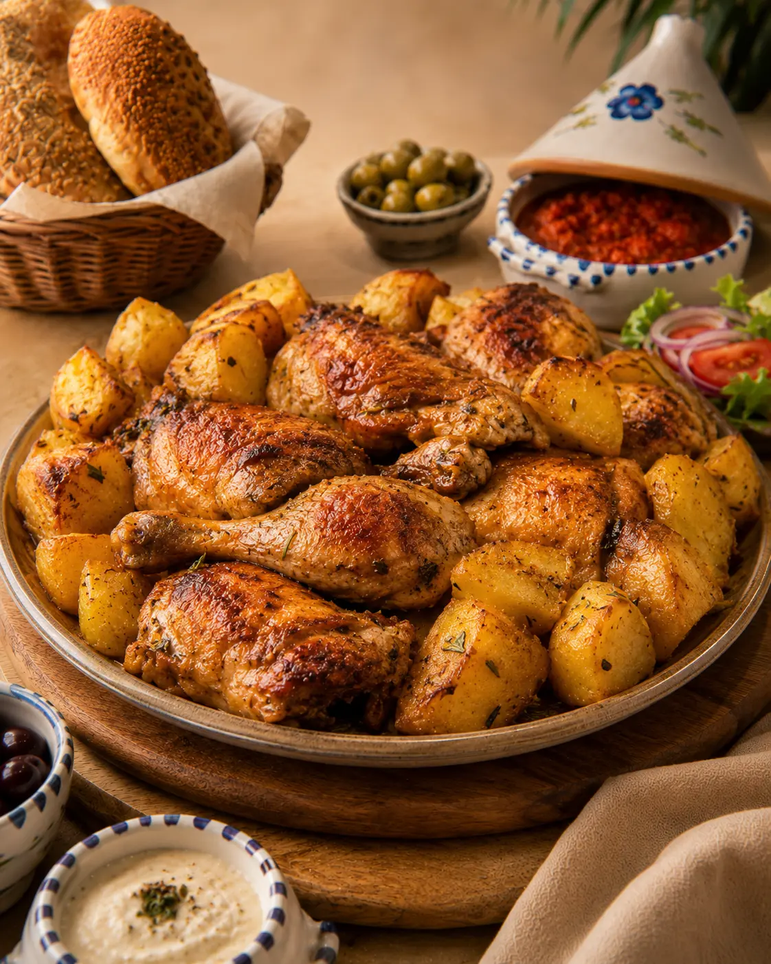 Poulet rôti & pommes de terre